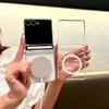 Suitable for Samsung Zflip7 Mobile Phone Case New Folding Screen Full Inclusive Transparent Simple Shaft Ultra Thin Magnetic Protection Case
