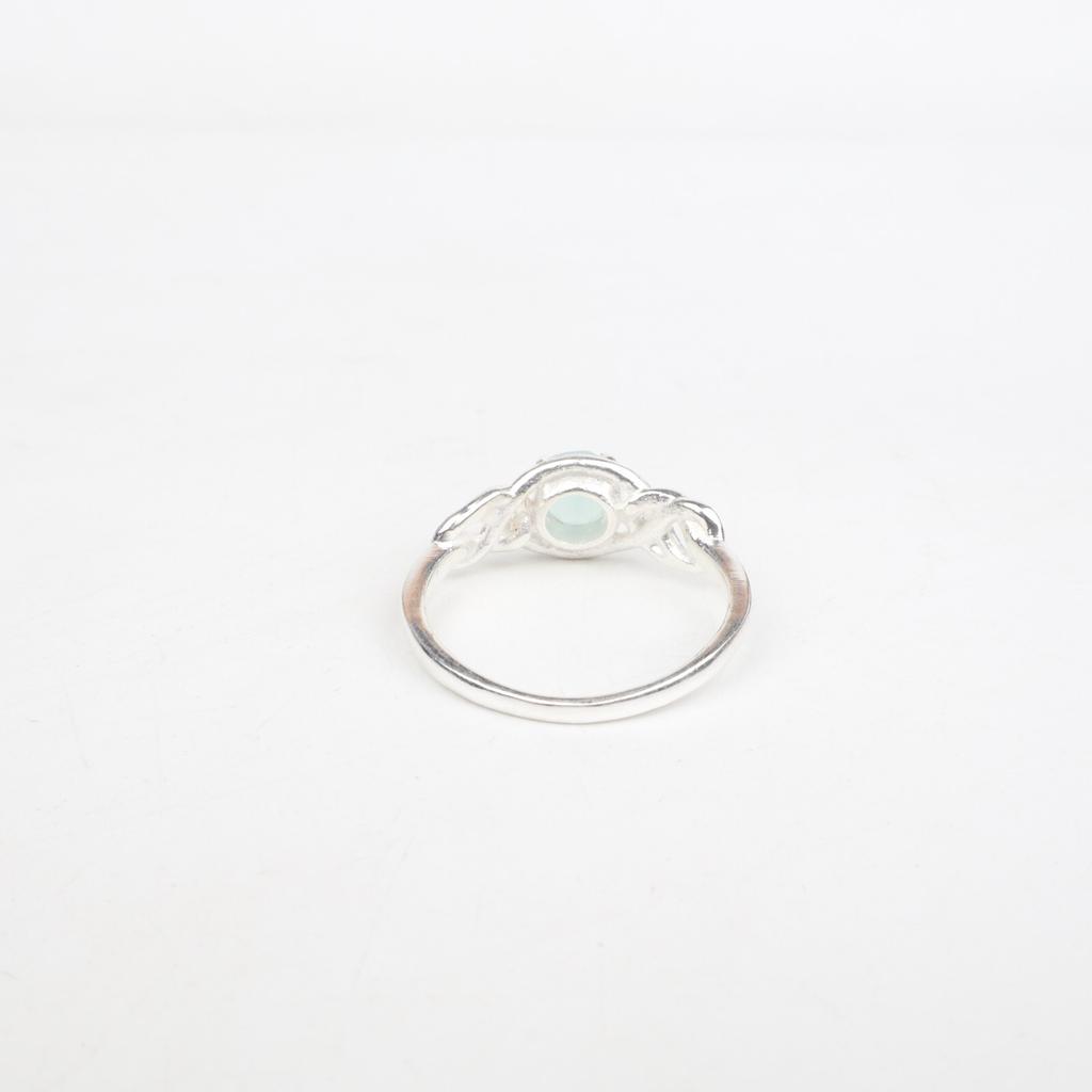 Aqua Chalcedony Gemstone 925 Sterling Silver Jewelry Ring Gift For Girlfriend CZR-6-13