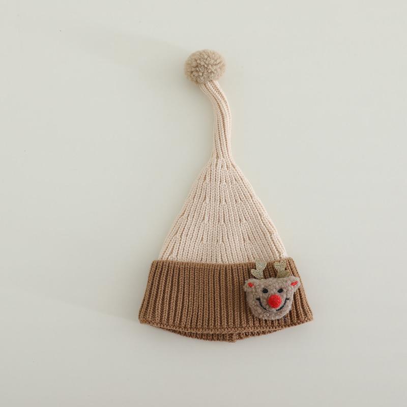 Trend cute children's wool hat long tail baby Christmas hat autumn new boys and girls knitted hat