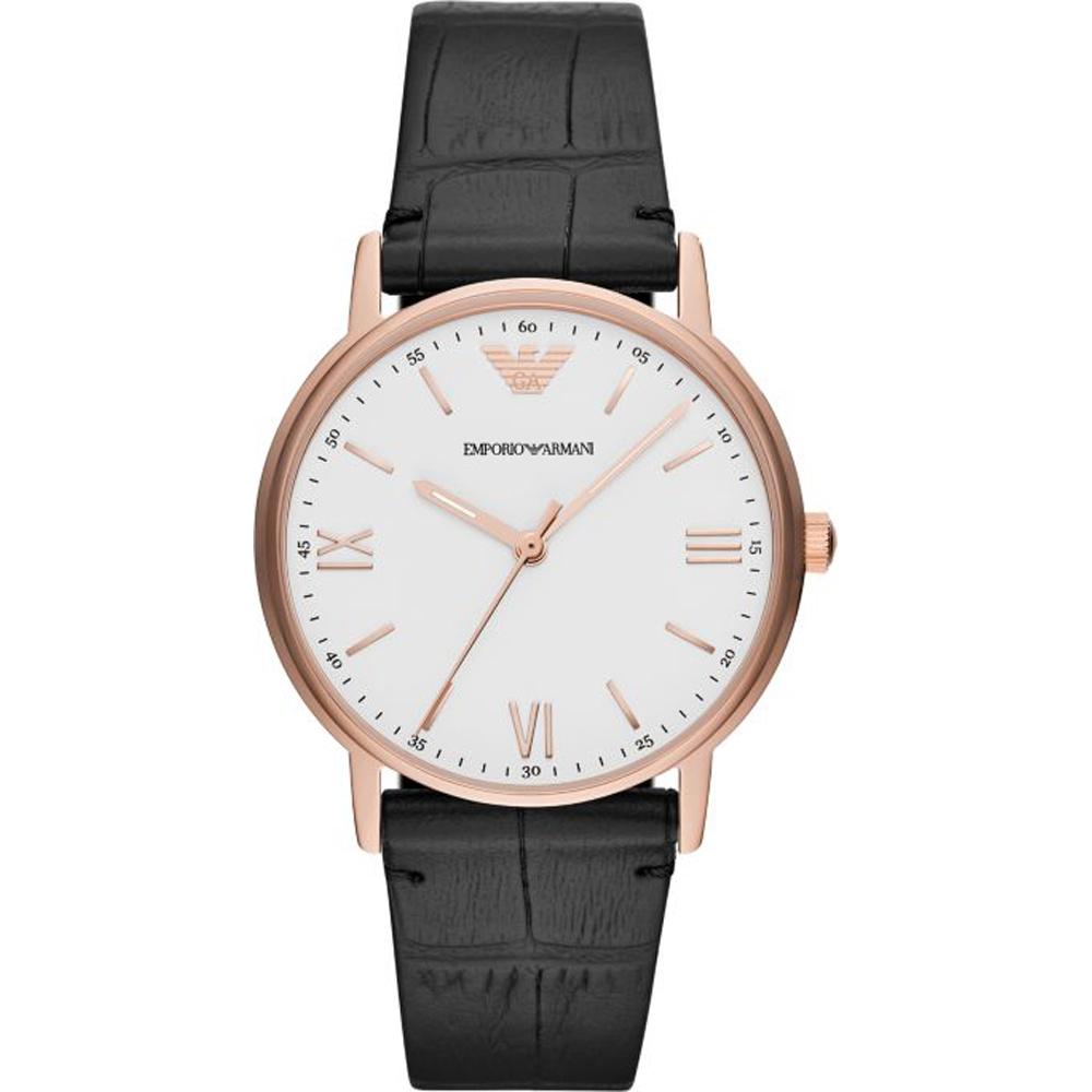 Emporio Armani White Leather Black Men s Quartz Watch AR80015 белый