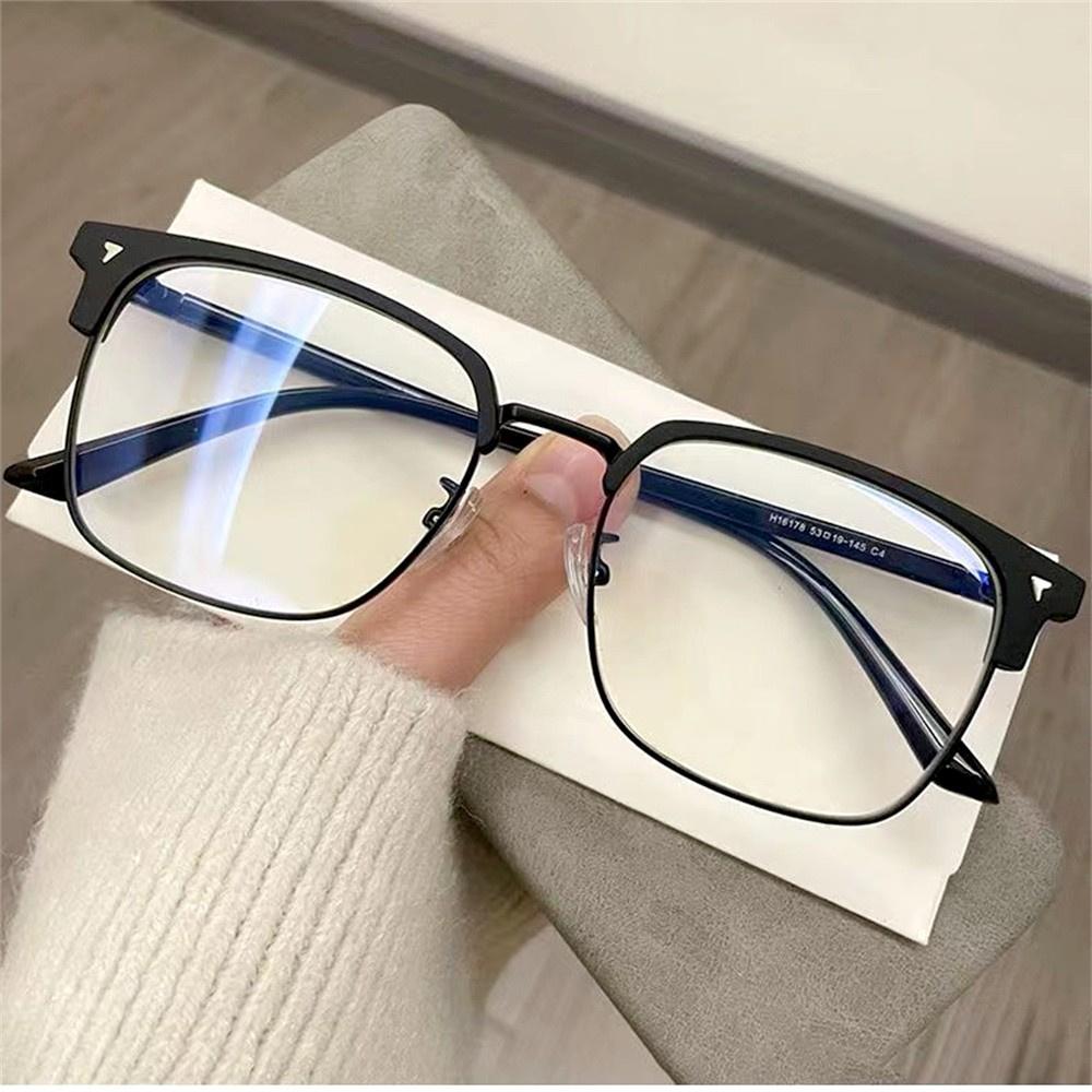 Semi Rimless Computer Clear Glasses Classic Anti Blue Light Blocking Glasses Men Women Square Ray Filter Eyeglasses Frame Goggle
