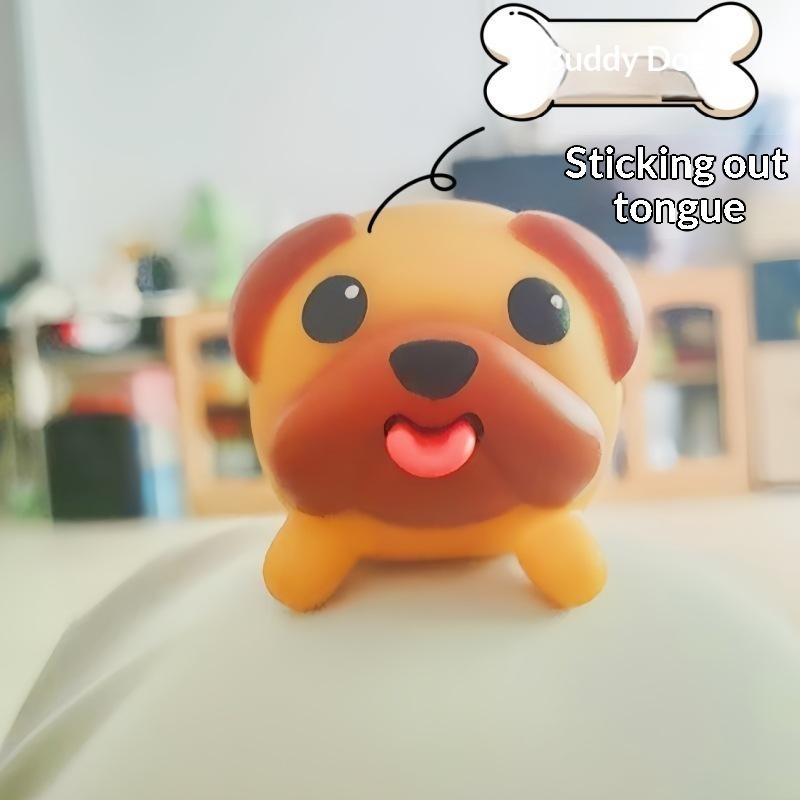 1Pcs Squeezable Creative Prank Toy Cute Cartoon Dog Toy With Tongue Out Stress Relief Props Desktop Decoration Gift For Children