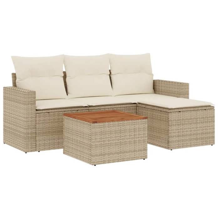 VidaXL Garden Lounge Set with Cushions 5 Pcs, Patio Sofas, Patio Furniture Set, Outdoor Furniture, Beige 3256422