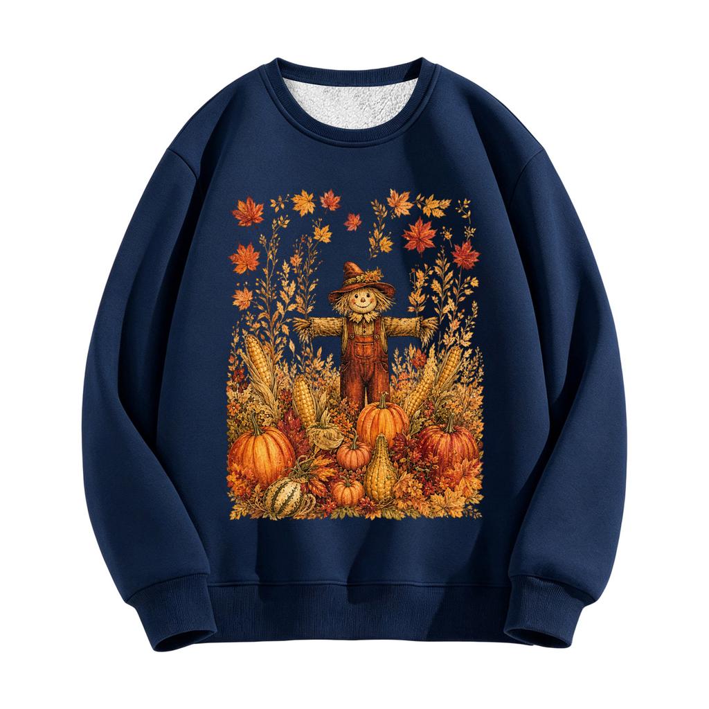 Women's Vintage Pumpkin Crewneck Sweatshirt Fall Long Sleeve Top