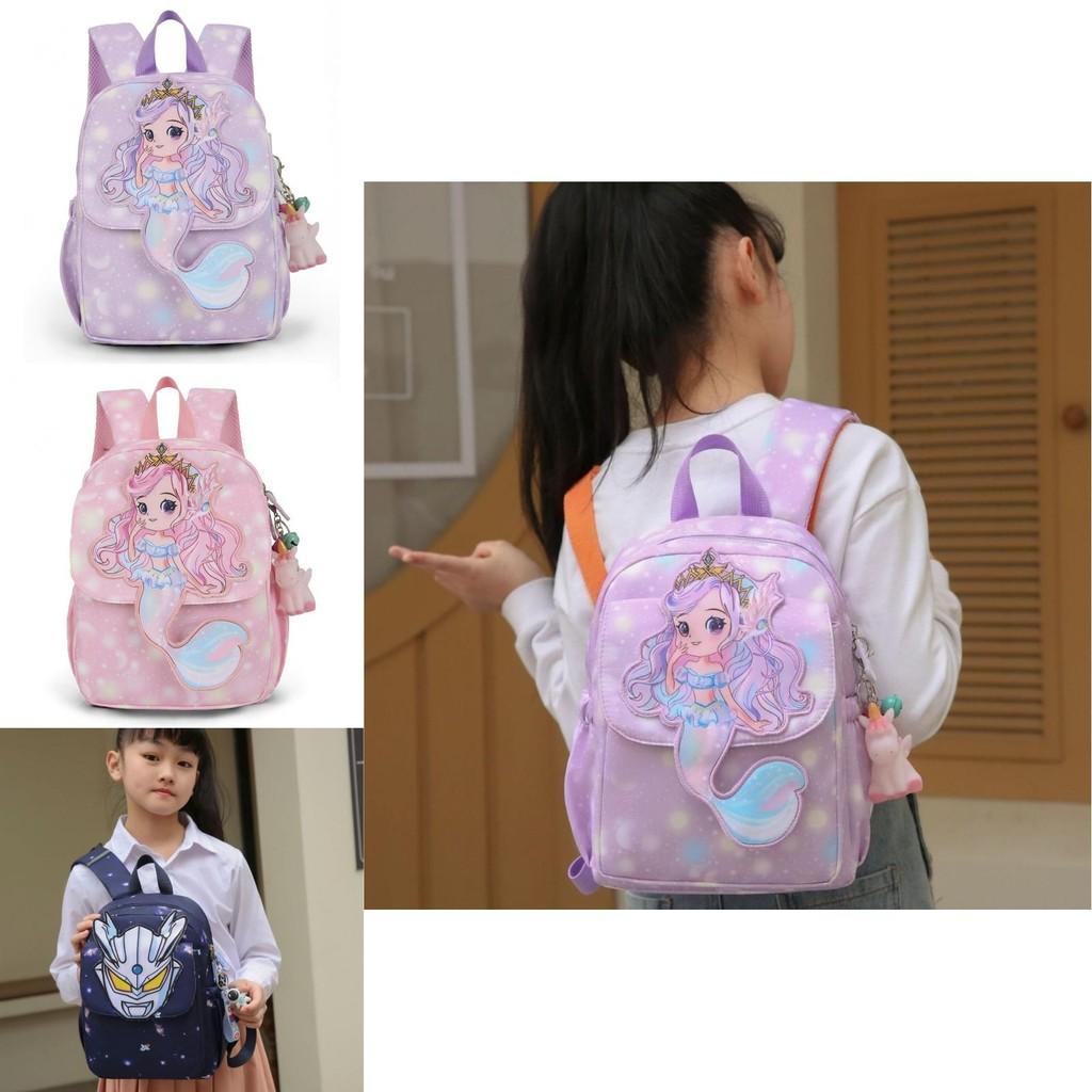 Cute Lightweight Rabbit And Mermaid Cartoon Preschool Backpack For Kids 3 To 6