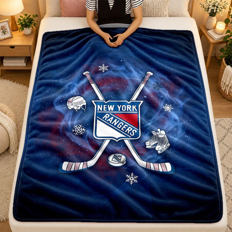 Flannel BlanketNew York Rangers Warm Soft Throw Blanket for Indoor Sofa Bed Living Room Use