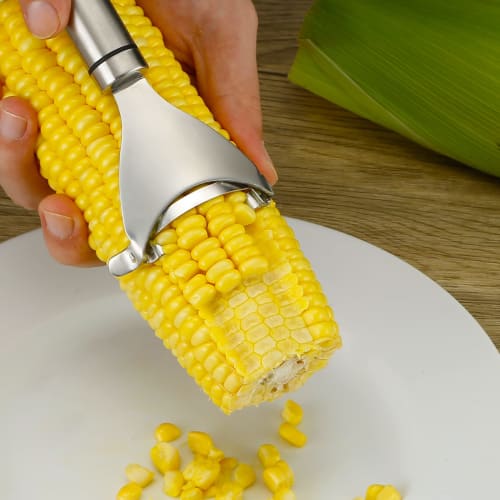 Stainless Steel Corn Peeler, Corn Cob Stripper Tool, Corn Thresher, Removes Corn Kernels from the Cob In Seconds, Kitchen Gadget