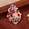 1PC Castle Cat Brooch Fashion Diamond Set Design Sense Cute Animal High-end Pin New Corsage Fashion Decoration Accessories