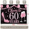 60th Birthday Party Backdrop Polyester Banner Photo Booth Decoration
