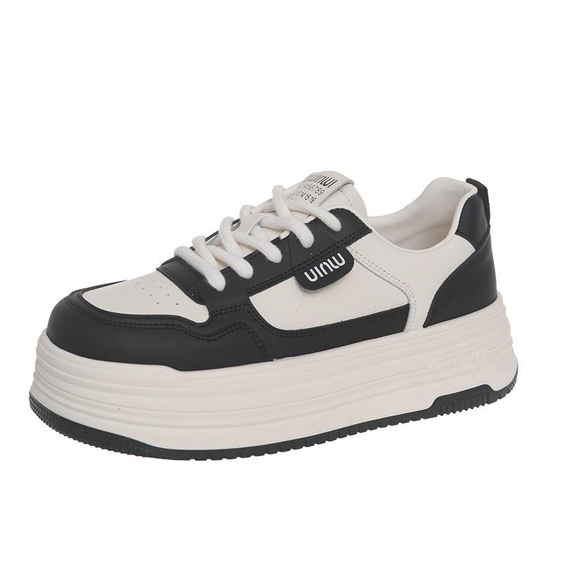 Leather thick-soled heightening little white shoes women's 2025 new autumn versatile women's shoes popular casual sports board shoes