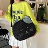 Lovely Cartoon Cat Tote Bag For Students Spacious Nylon Shoulder Bag