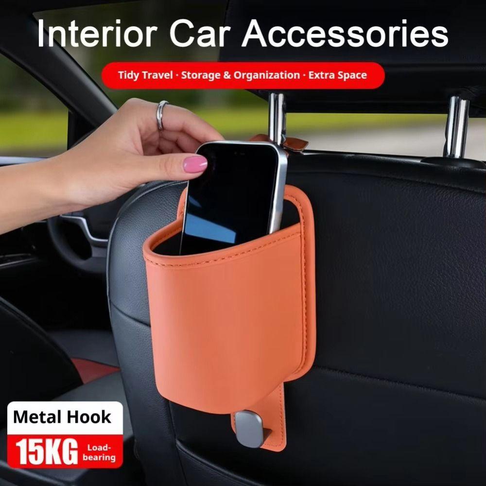 Leather Car Hanging Drink Holder Waterproof Auto Backseat Organizer Beverage Holder  Car Supplies