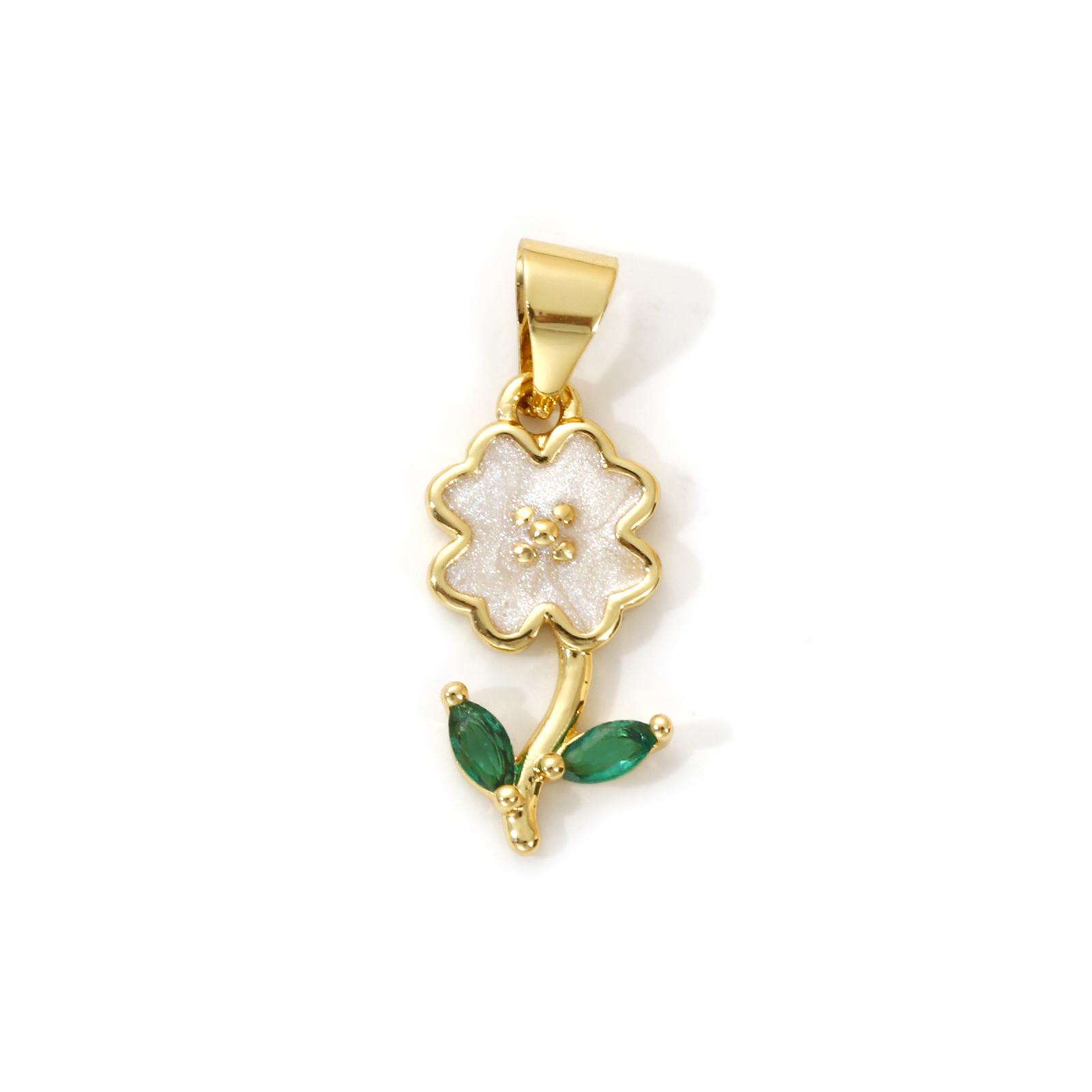 

2 Piece Brass Charms 18K Gold Plated Multicolor Enamel Flower Butterfly Pendants For DIY Necklace Bracelet Jewelry Making