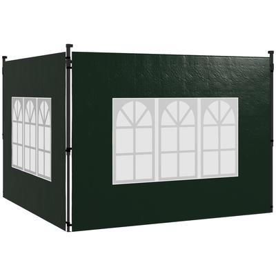 Set of Two 3 X 3m Gazebo Frame Replacement Walls - Green