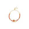 Metall Doppel T Logo Lederarmband Damenarmband Orange 61683-700