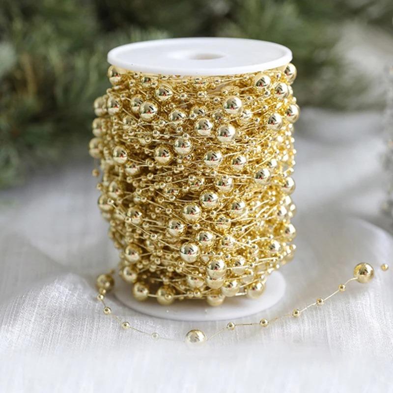 4/10Meter Imitation Pearl String Fishing Line Artificial Pearls String 8+3mm Bead Chain for Craft Garland Flower Wedding Decors