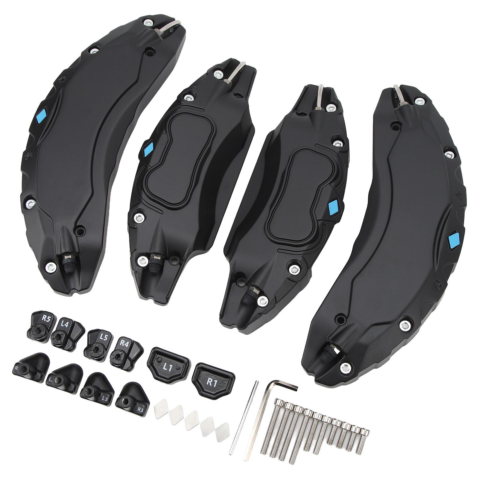 4 Stuks 18in 19in Wielnaaf Remklauw Covers Aluminiumlegering Schijfrem Remklauw Beschermer Cover Vervanging voor Tesla zwart