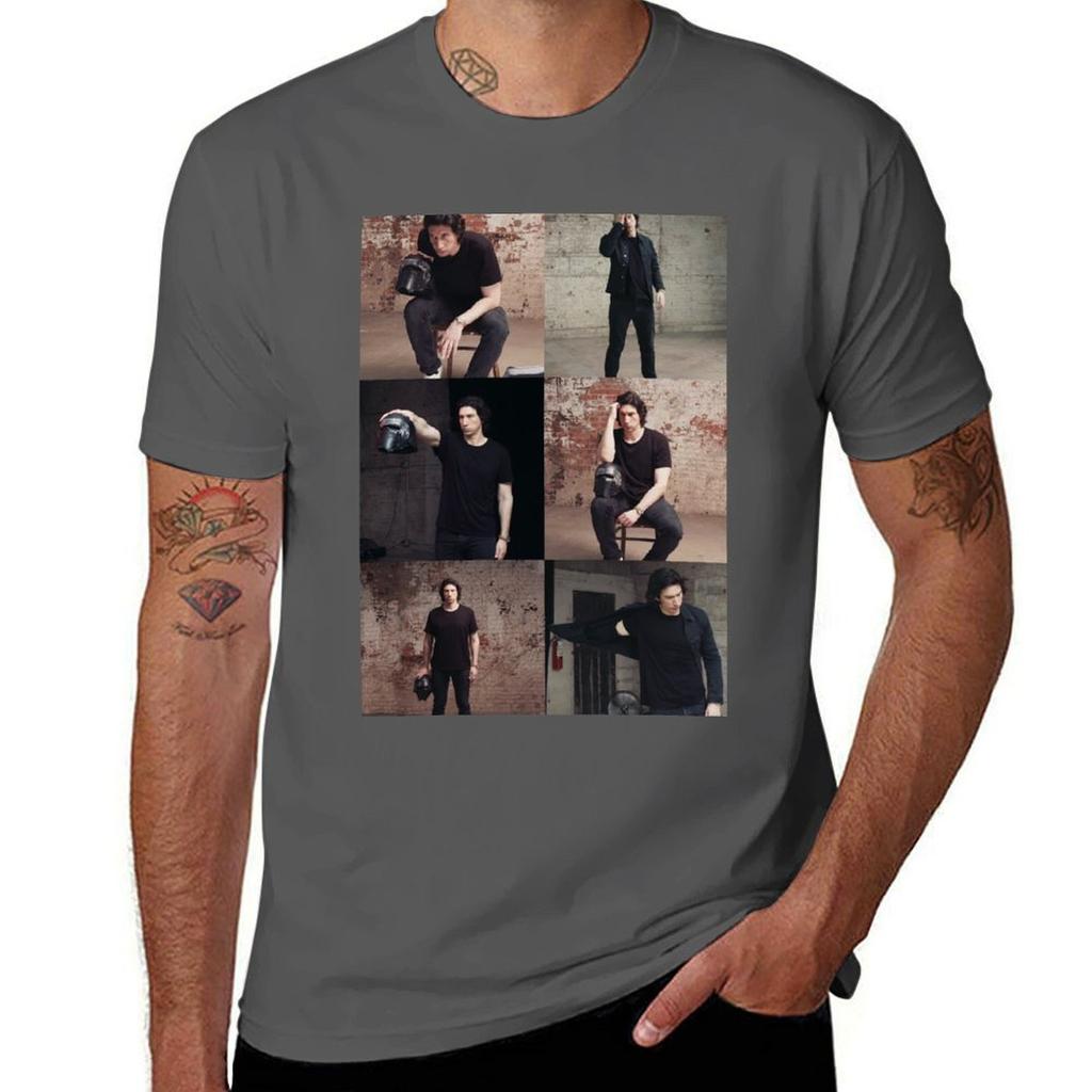 Adam Driver For Rolling Stone Grid Collage Tshirt Lightweight Cooling Short Sleeve Tee
