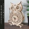Wooden Owl Clock Wooden Toy with Assembly Toy for Focus and Finger Wooden Plastic 3D Educational Natural Brain Craft Christmas Gift A'sTool Toy,