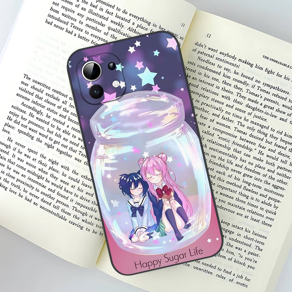 Happy Sugar Life Slim Black Shockproof Phone Case: Snug Fit For Xiaomi 12,11,12S Ultra & Redmi Note 11,10T,9,9A,8Pro,8T,5G