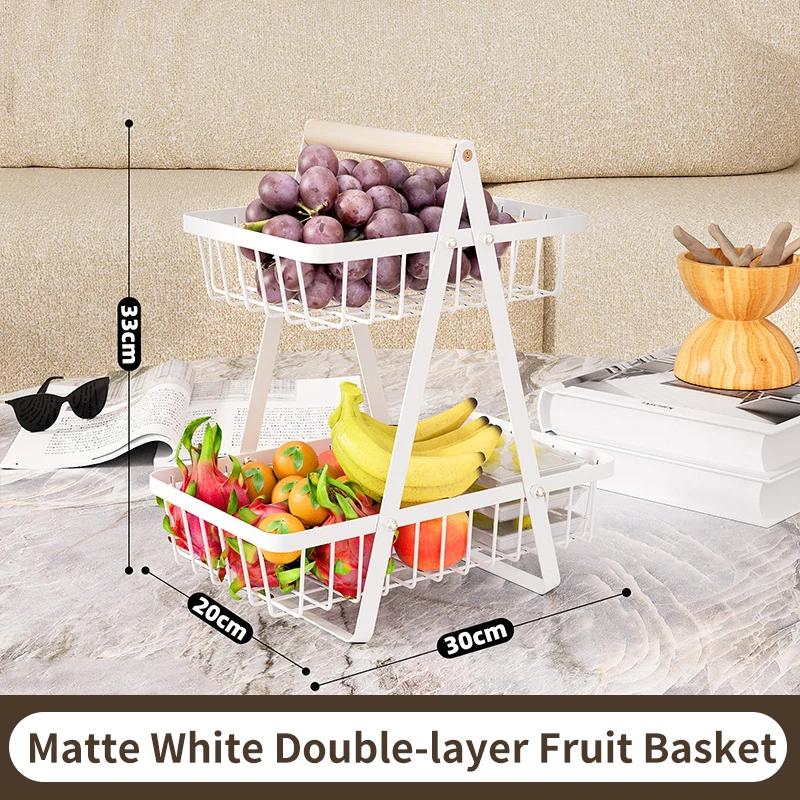 1PC Multi-layer Empty Mesh Portable Storage Basket Fruit Basket Kitchen Living Room Dry Fruit Snacks Storage Rack