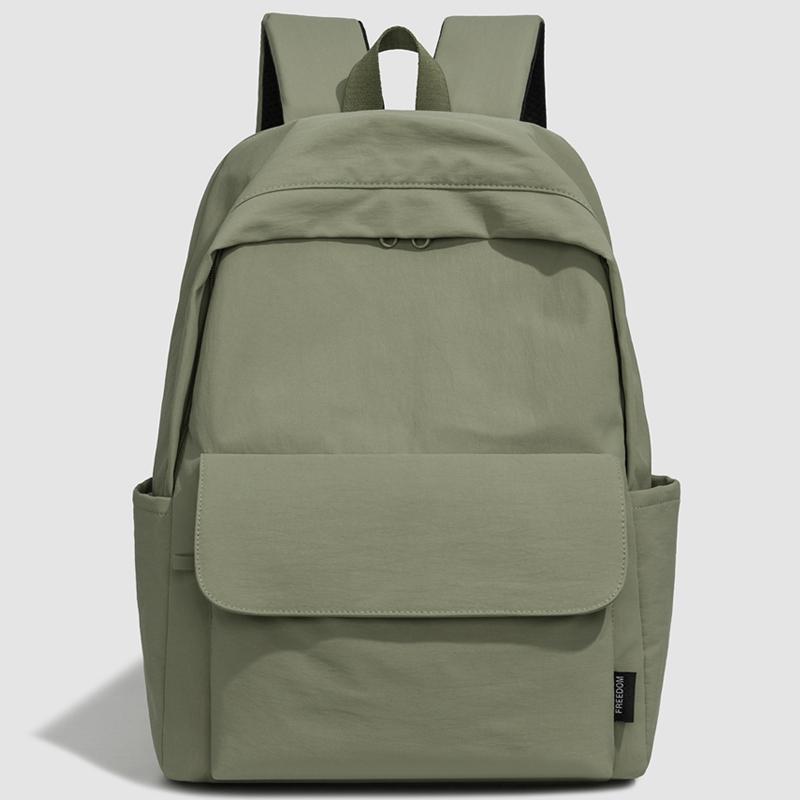 Solid Color Men's And Women's Backpack Student Large Capacity Schoolbag