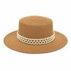 French hat summer new pearl flat top hat women's casual sun hat princess top hat trend