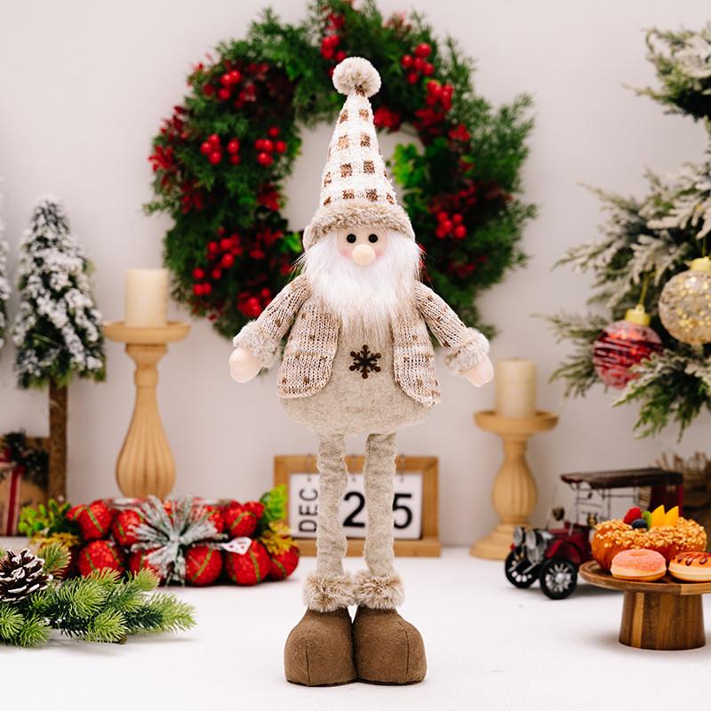 Joyful Doll Stretchable Decoration With Snowman Reindeer And Elderly Characters Perfect For Christmas Atmosphere