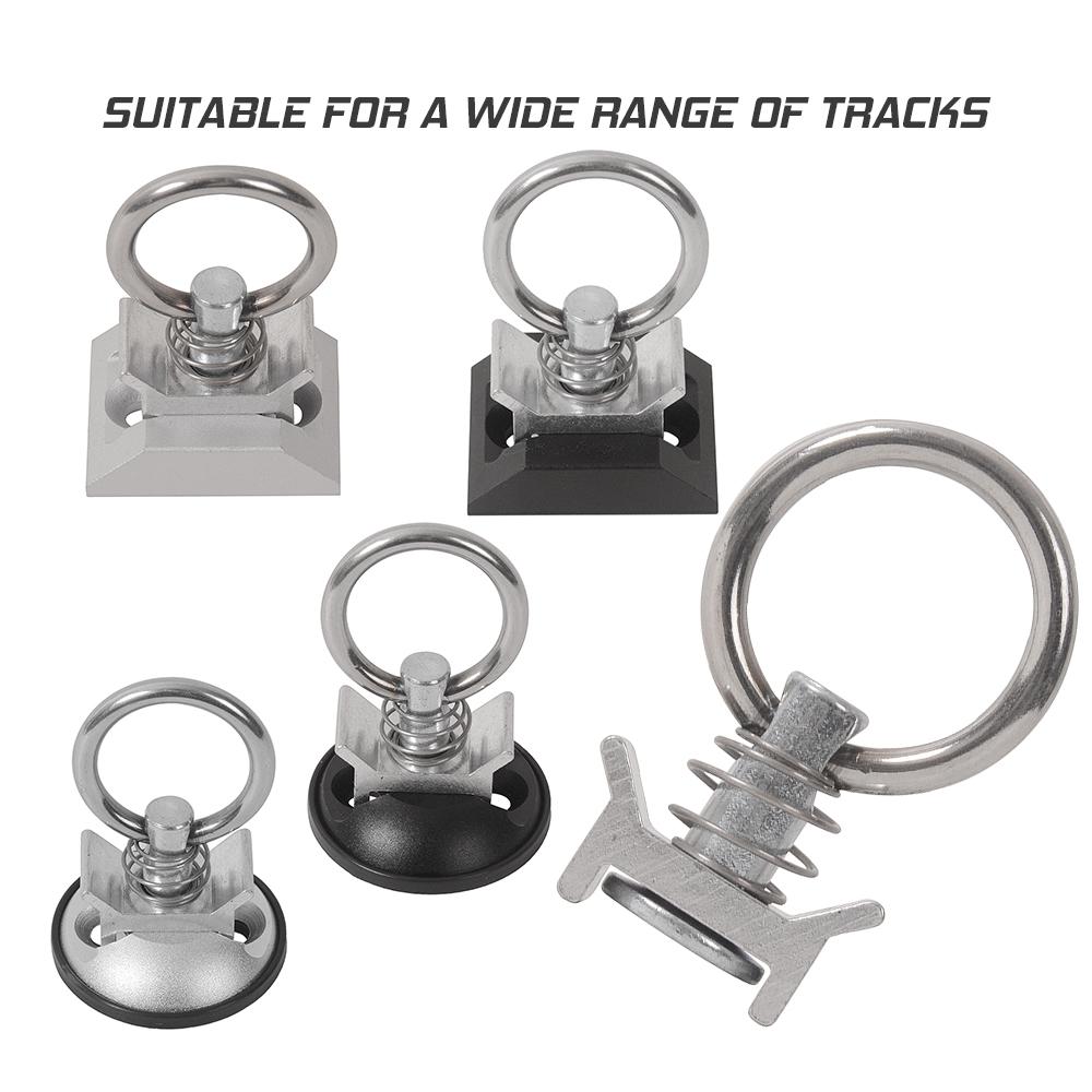 4Pack Round/Square Tie Down Anchor Point Kit Bolt on Track Fitting with Quick Release Compatible with Pickup Truck