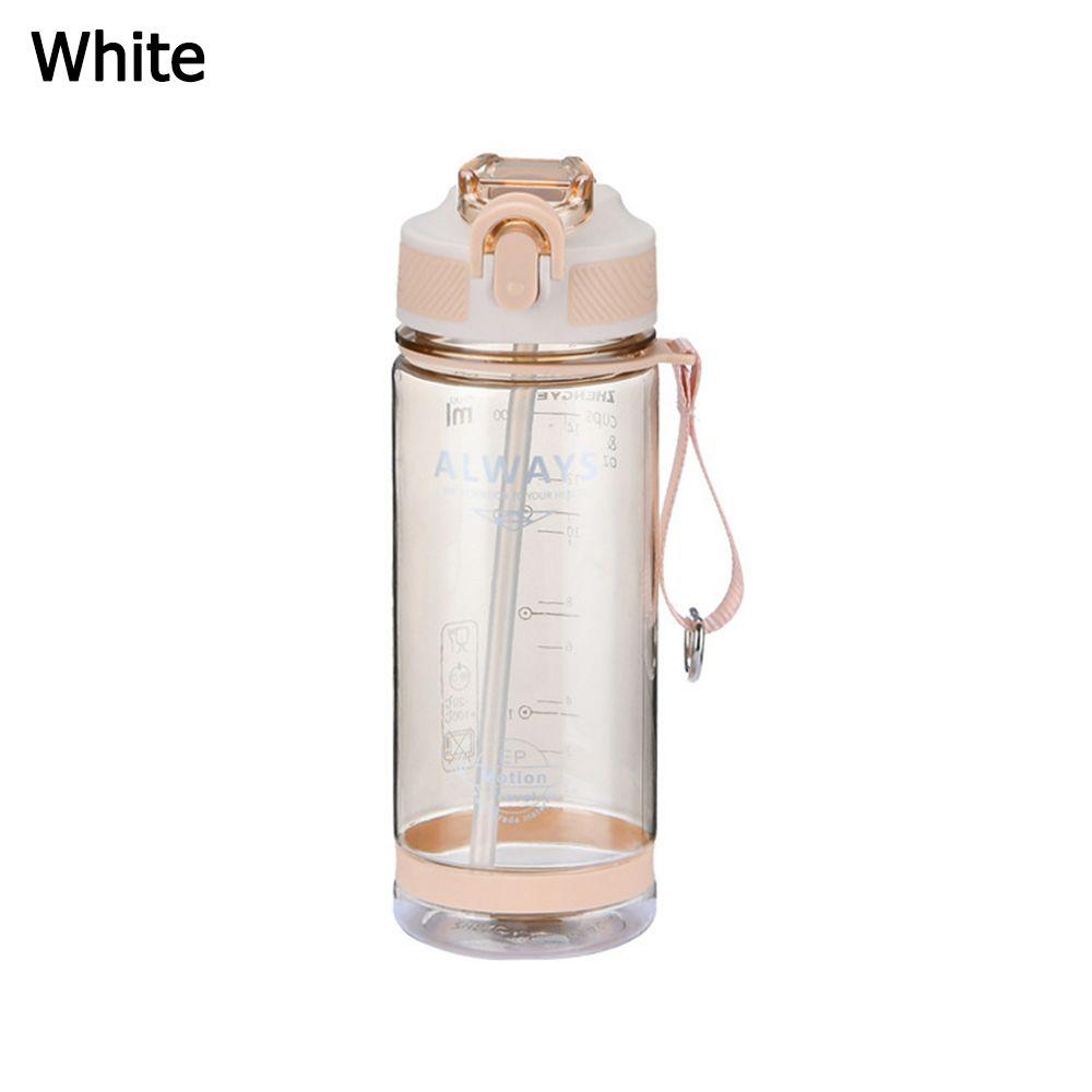 

800ml Portable Transparent BPA Free Sports Water Bottle Drinking Bottle Men Drinkware with Straw білий