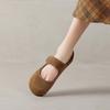 Krazing Pot Cow Suede Nubuck Spring Autumn Winter Flats Slip on Mules Women Keep Warm Fashion Girls Casual Shoes
