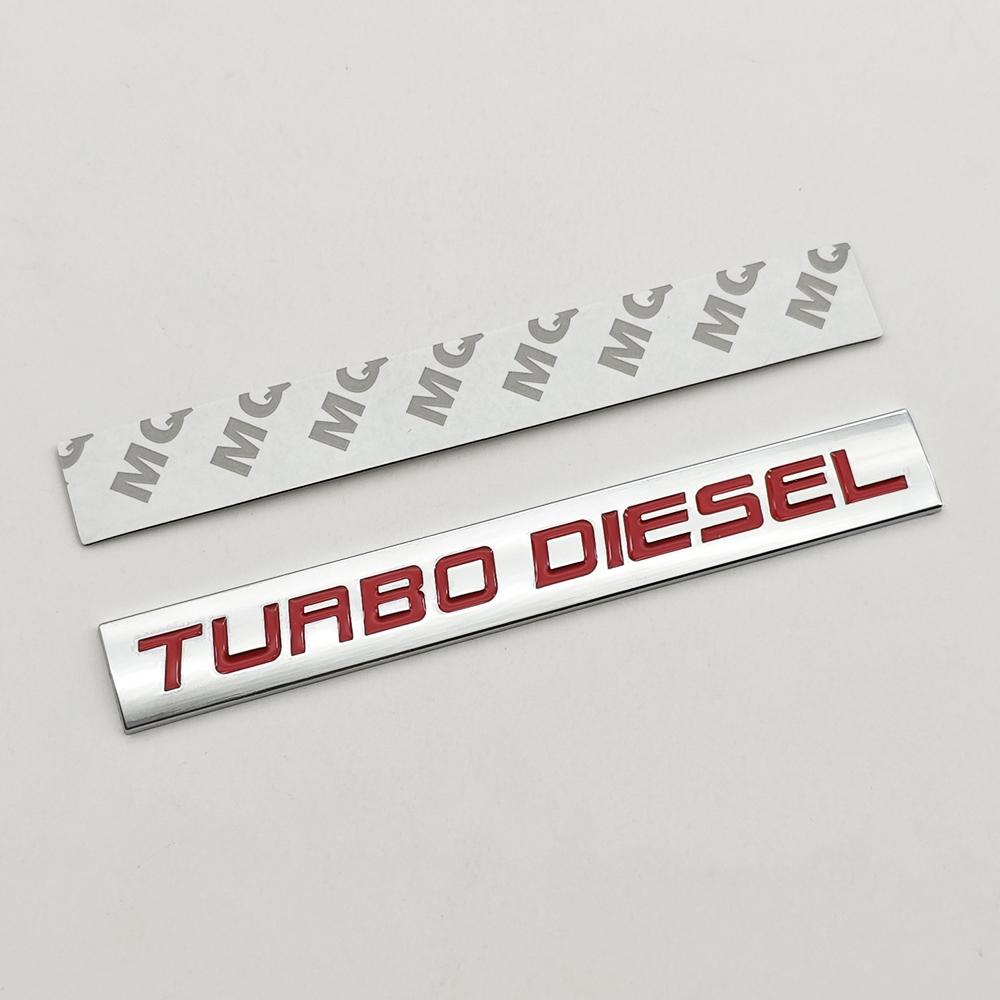 3D Chrome Metal Car Sticker TURBO DIESEL Logo Emblem Rear Trunk Fender Badge Decal For Isuzu Kia Hyundai Toyota Ford Accessories