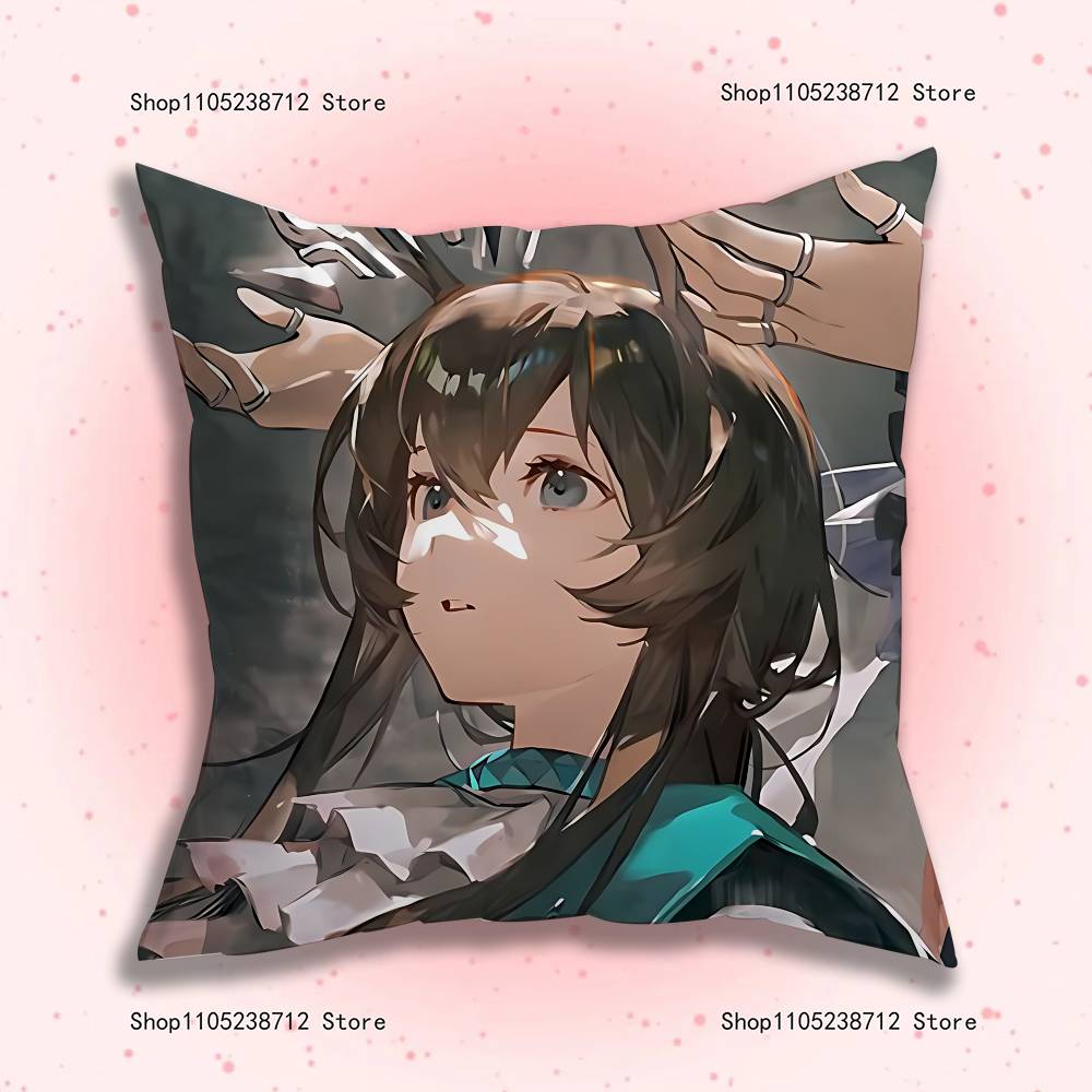 Game Tomorrow Ark A-Arknights Anime Pillow Case Anti-dustmite Pillowcase Invisible zipper silky short plush Sofa cushion cover
