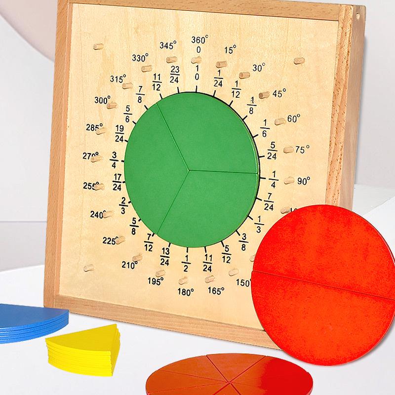 Математическая доска-пазл с дробями Монтессори для детей дошкольного возраста