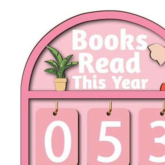 Book Read This Year Counter Sign Reading Tracker Plaque Bookshelf Decoration Handmade Wood Reading Challenge Tracker Book Lovers Gift