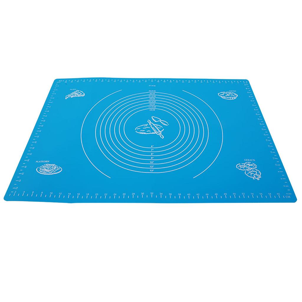 Household Silicone Non-Stick Baking Mat with Scales Rolling Dough Pad Kitchen Baking Tools(Blue