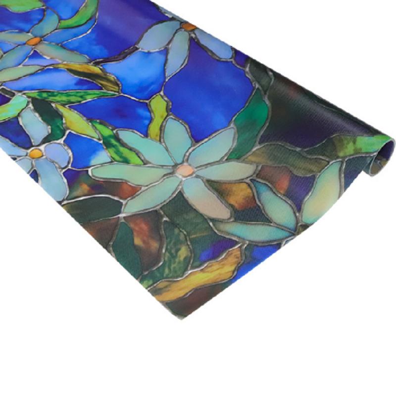 Stained Flower Pattern Frosted Window Film Static Cling Heat Control Privacy Protection Removable Drop-Shipping Window Covering