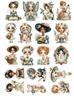 18 stuks Schattige Zelfgemaakte Vintage Europese Hofstijl Meisjes Scrapbooking Stickers / Decoratieve Sticker / DIY Knutsel Fotoalbums Kawaii