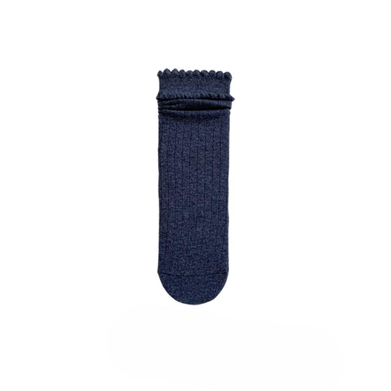 Simple and Versatile Solid-color Lace Pile-up Socks for Spring and Autumn, Trendy Pile-up Socks for Women