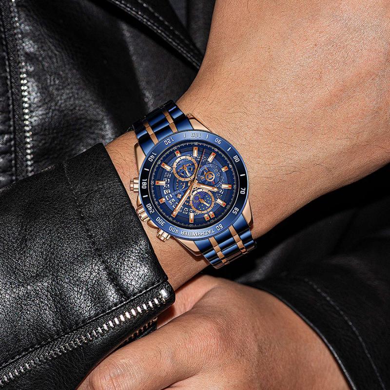 WWOOR Ceasuri de sport pentru bărbați de afaceri pentru bărbați Ceas de cuarț la modă rezistent la apă