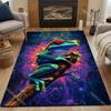Neon Psychedelic Frog Carpet for Living Room Bedroom Bedside Floor Mat Cloakroom Kids Activity Area Rugs Luxury Gifts