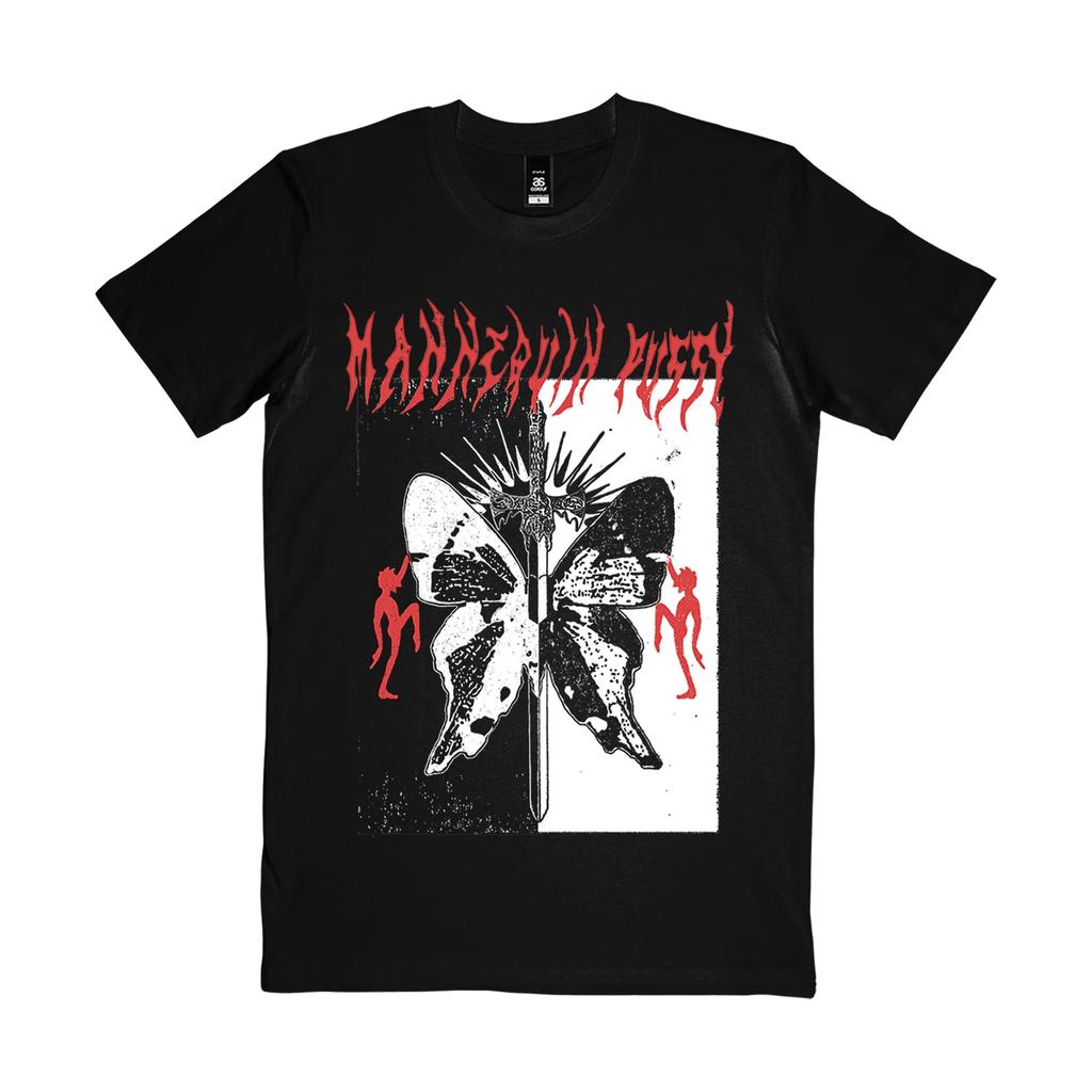 2026 Unisexnequin Pussy Rock Band Cotton Black Print Overszied Short Sleeves Unisex Women Unisex Clothing Hip Hop