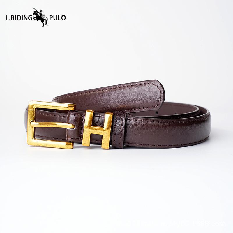 Women's Belt Versatile New Style Letter I-shaped Buckle Belt Women's Decorative Coat Trendy High-end Belt