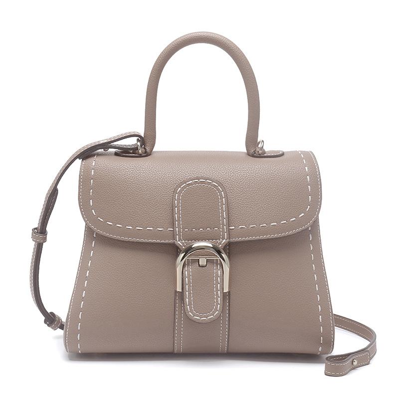 Leather cowhide Belgian new leather horseshoe buckle messenger bag portable messenger women's bag