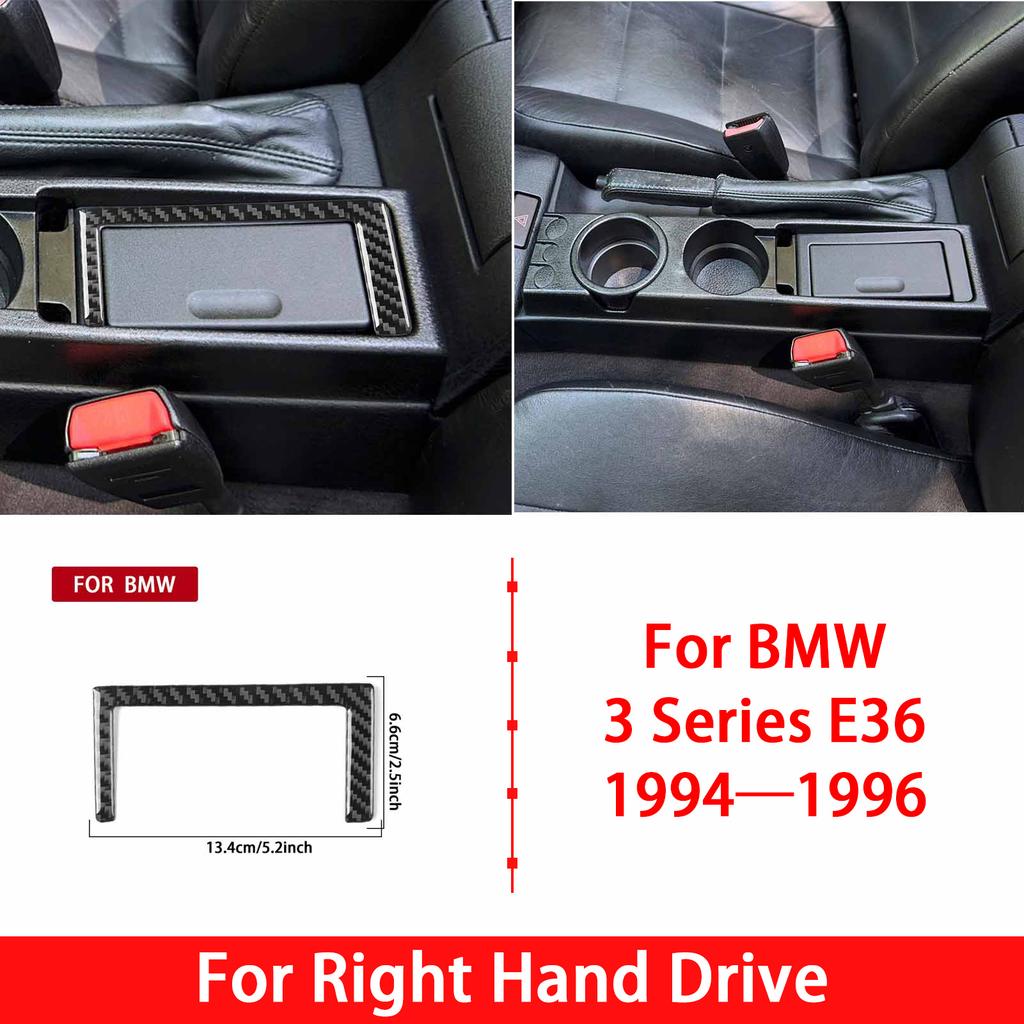 For BMW 3 Series E36 1994 1995 1996 Car Accessories Carbon Fiber Copilot Strip Air Vent Gear Shift Panel Interior Trim Sticker