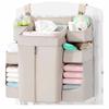 Foldable Hanging Storage Bag for Crib Large Capacity Baby Bed Organizer with Pockets Hanging Crib Organizer Bag for Diapers Toys