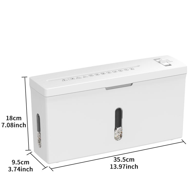 Mini P-5 High Security Paper Shredder, 4-Sheet Micro Cut, Portable Desktop, for Home Use, Anti-Jam, Quiet, Lightweight, 2 Gallon Wastebasket.