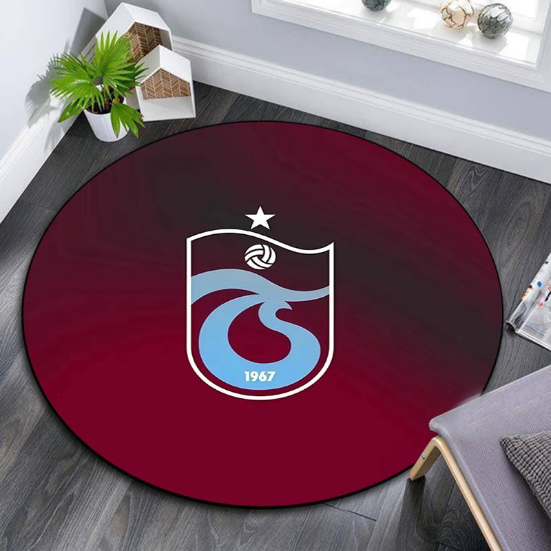 Trabzonspor Round Area Rug,Carpet Rug for Living Room Bedroom Sofa Playroom Decor,Non-slip Floor Mat