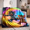 1pc Tom, Jerry Blanket Lightweight Flannel Throw For Sofa, Bed, Travel, Livingroom, Office, Couch, Chair, And Bed