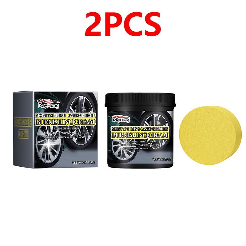Car Tire Shine Coating Nourishing Cream Plastic Rubber Tire Retreading Anti-Aging Auto Wheel Maintenance Restore Tire Black 100g